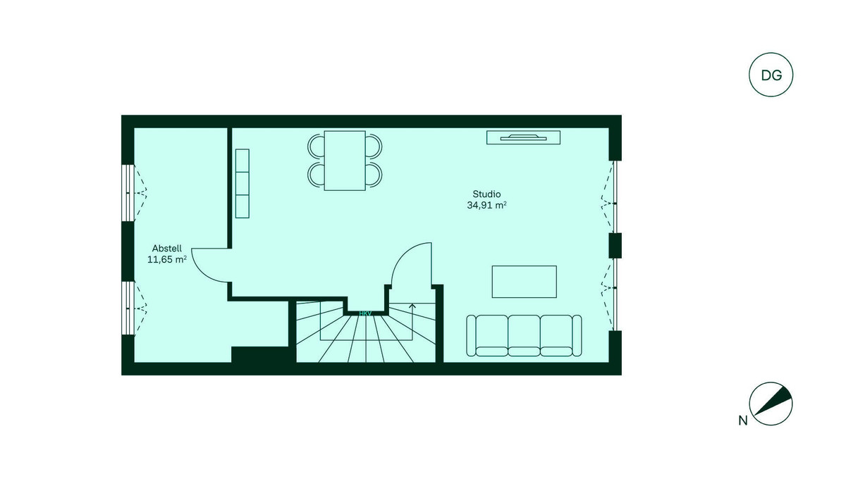Ausgebautes Dachstudio und ein großer Abstellraum sorgen für zusätzlichen Platz