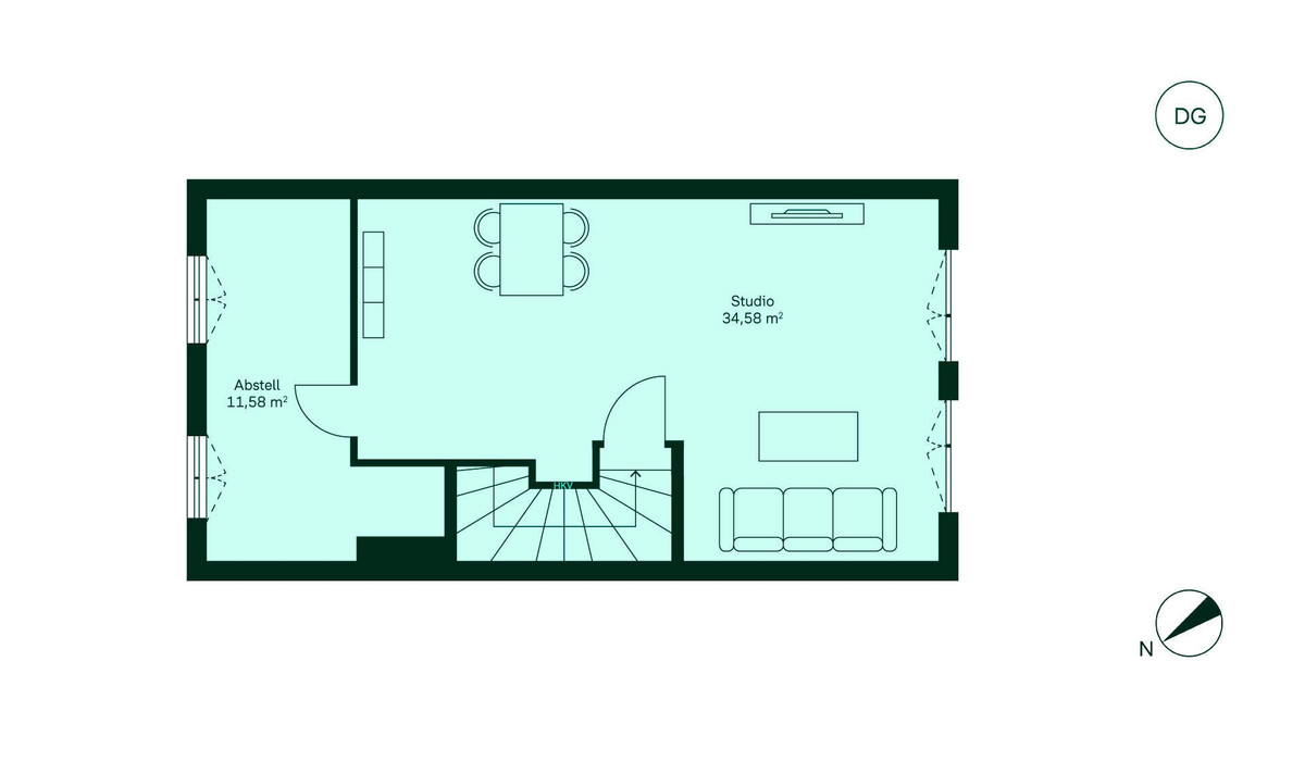 Ausgebautes Dachstudio und ein großer Abstellraum sorgen für zusätzlichen Platz