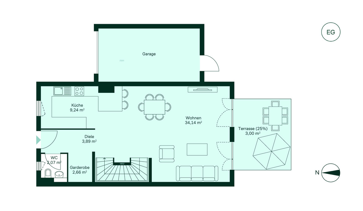 Grundriss Erdgeschoss Doppelhaus 007 Eigener Feldblick