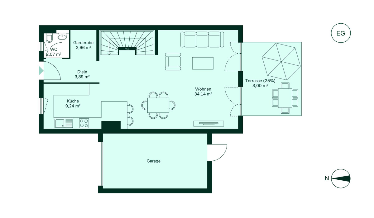 Grundriss Erdgeschoss Doppelhaus 006 Eigener Feldblick