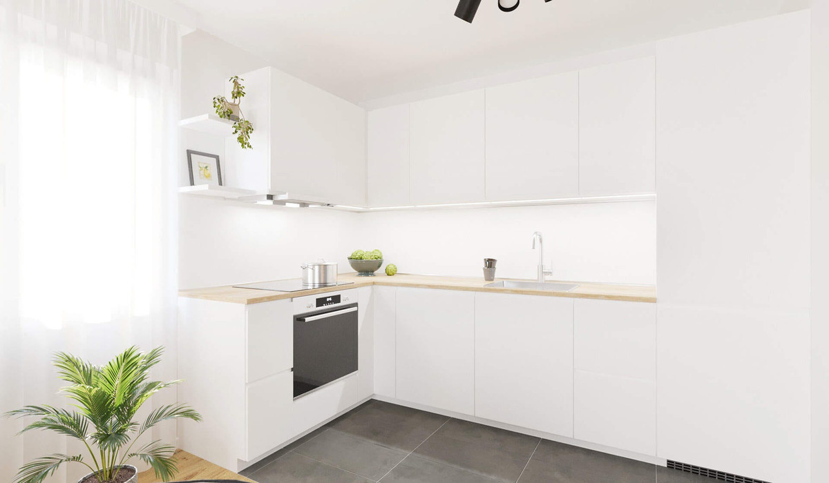 Die offene Wohnküche lädt zum gemeinsamen Kochen ein