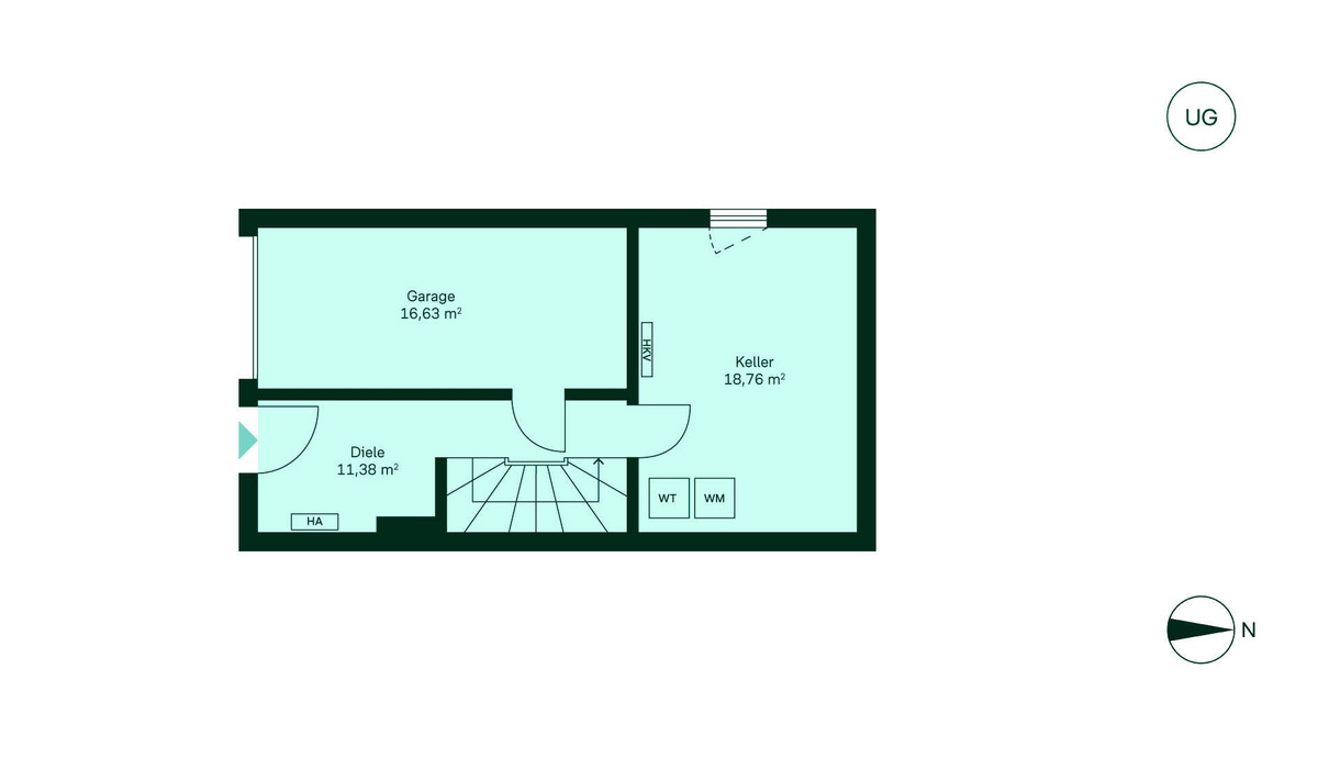 Geräumiges Untergeschoss mit viel Stauraum