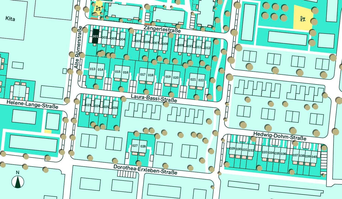 Lage des Reihenhauses im Quartier