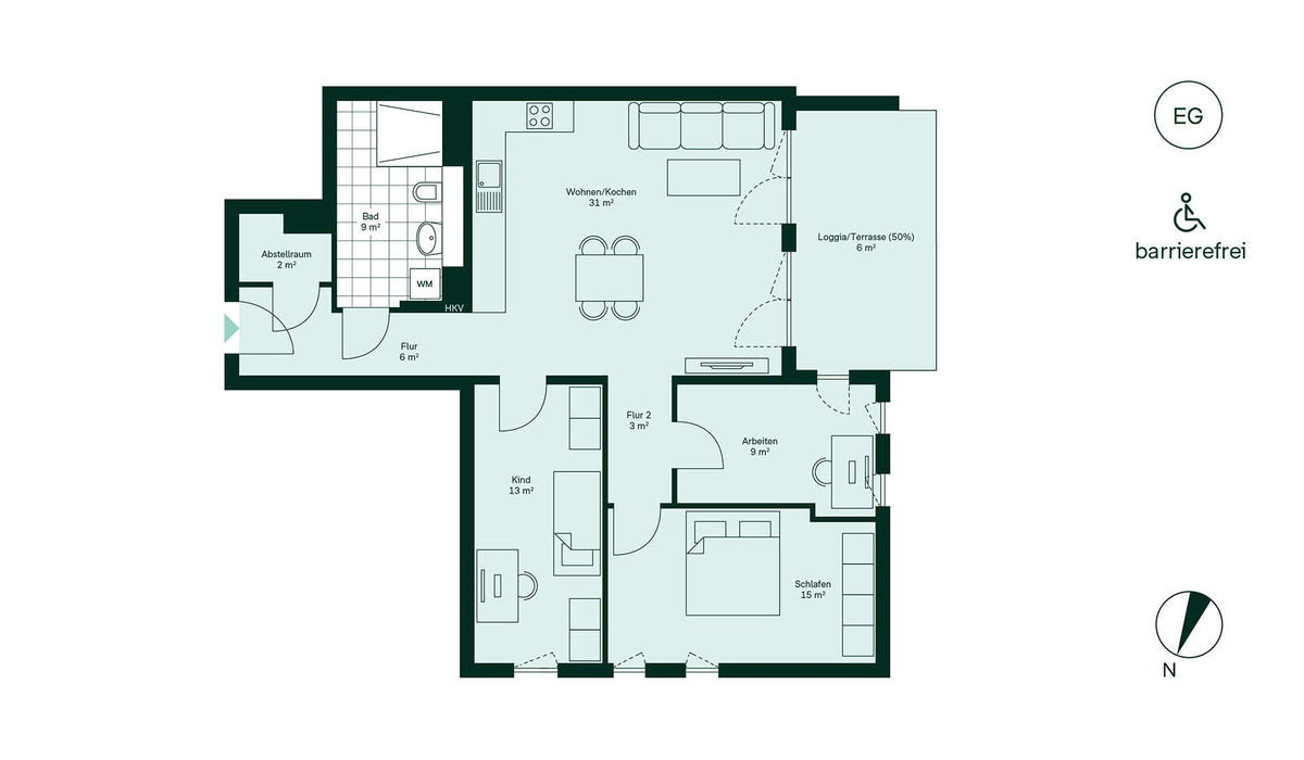 Barrierefreier und komfortabler Grundriss