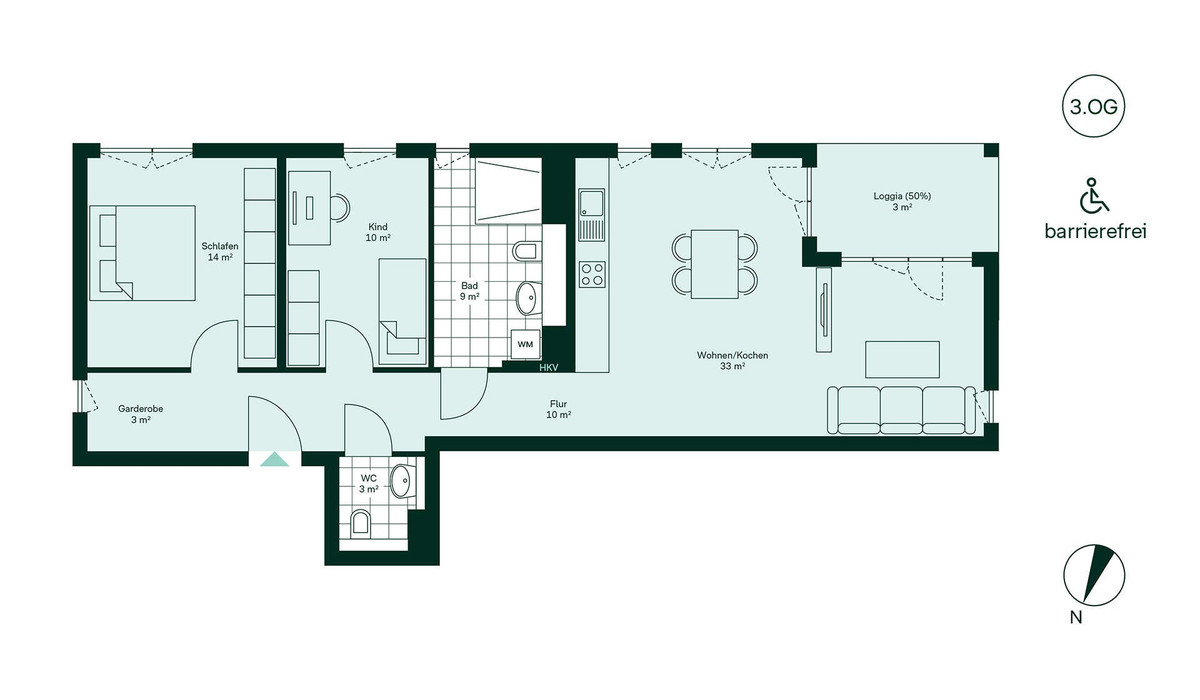 Barrierefreier und komfortabler Grundriss