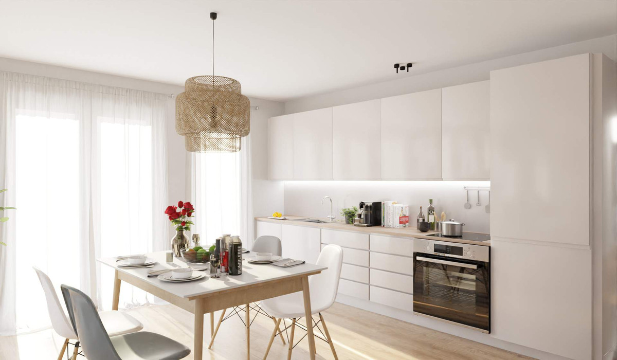 Die offene Wohnküche lädt zum gemeinsamen Kochen ein