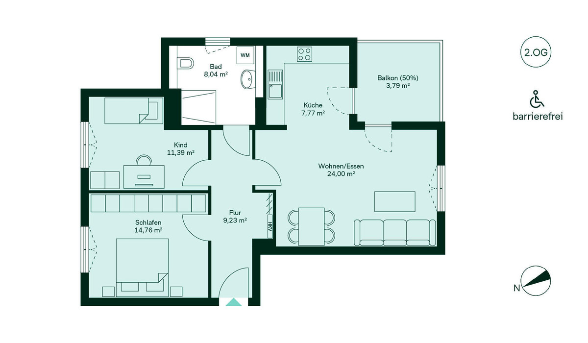 Grundriss der Eigentumswohnung WE013