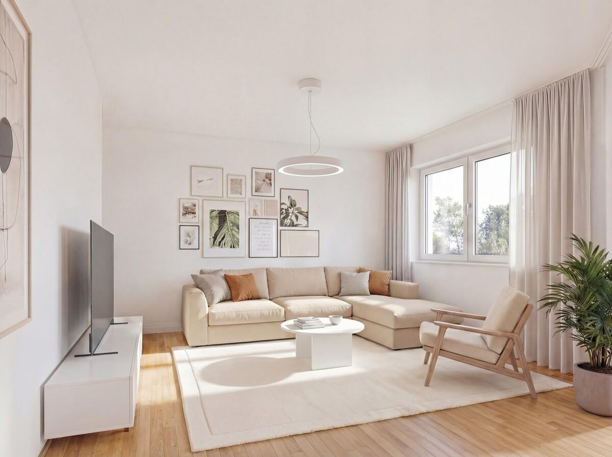 Wohnzimmer-Innenvisualisierung