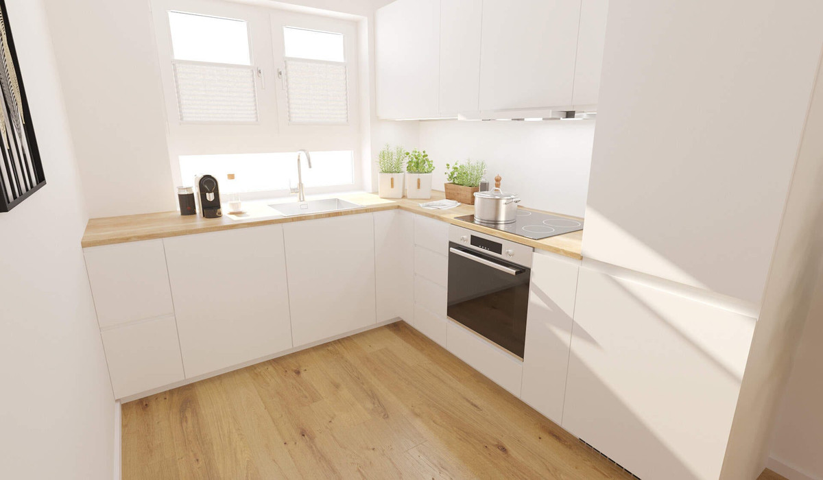 Die offene Wohnküche lädt zum gemeinsamen Kochen ein