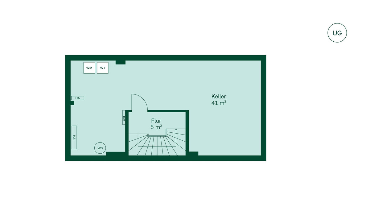 Zusätzlicher Stauraum im Untergeschoss