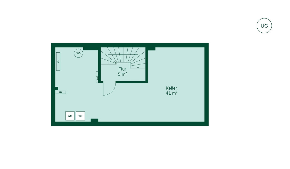 Zusätzlicher Stauraum im Untergeschoss