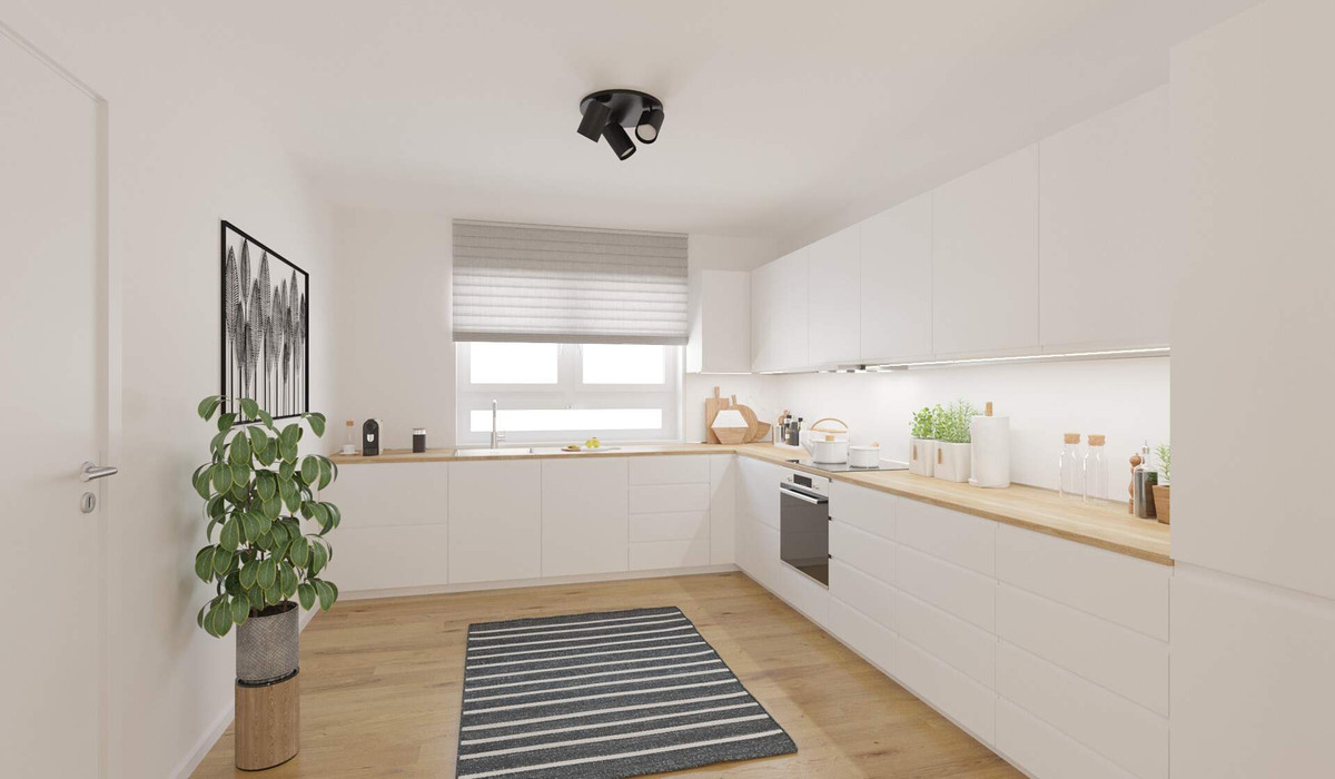 Die offene Wohnküche lädt zum gemeinsamen Kochen ein