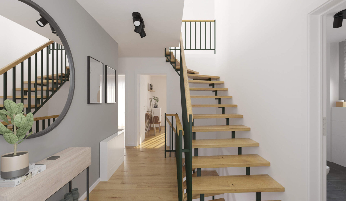 Heller und freundlicher Flur zum Obergeschoss