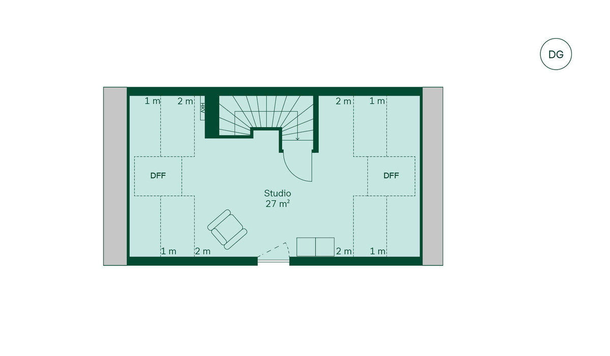 Das großzügige Dachgeschoss bietet viel Platz