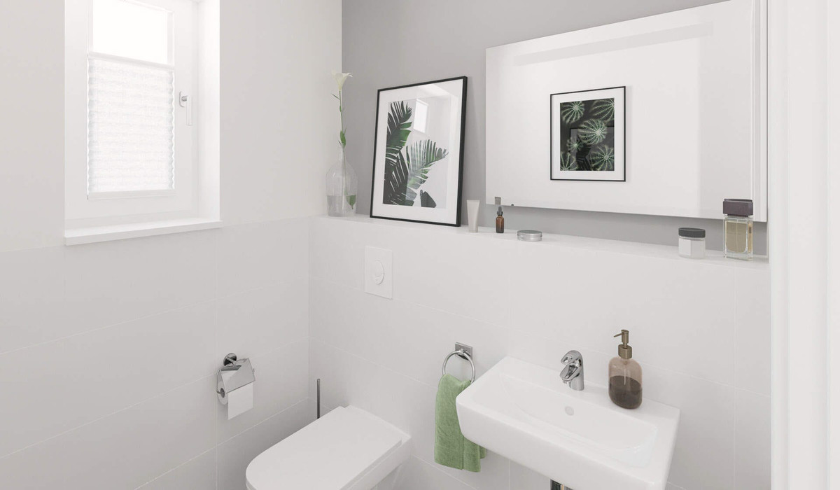 Modernes Gäste-WC im Edrgeschoss