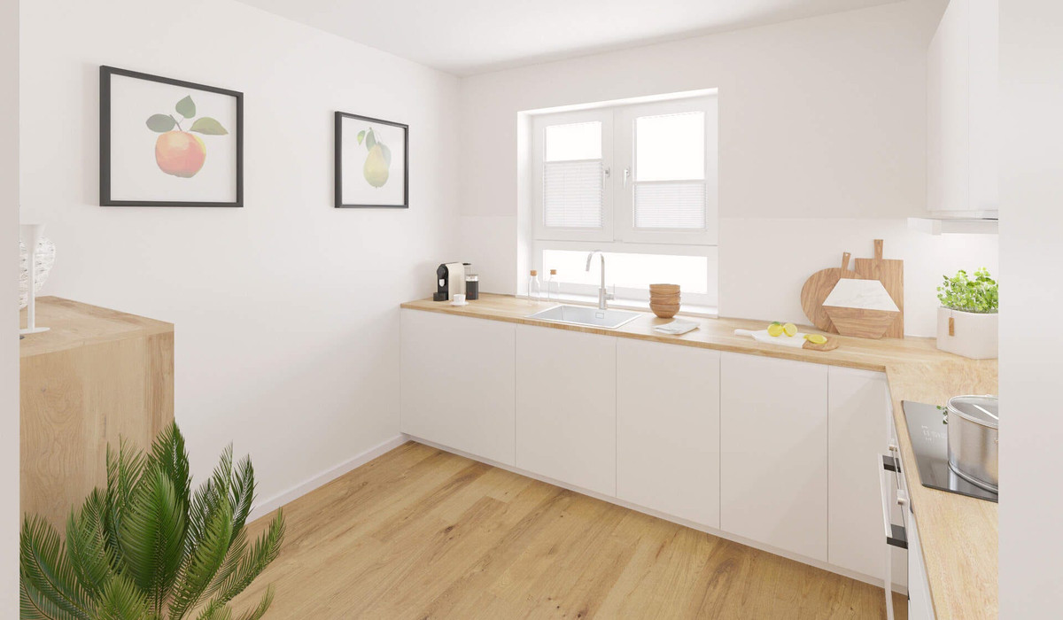 Die offene Wohnküche lädt zum gemeinsamen Kochen ein