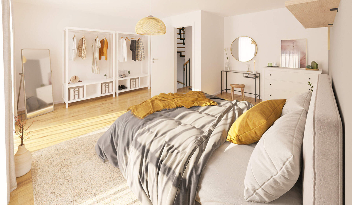 Helles und komfortables Schlafzimmer