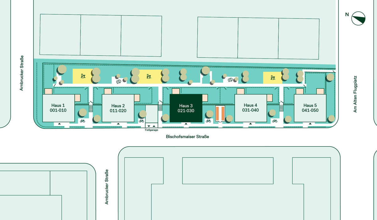 Lageplan vom Haus 3 im Neubauprojekt