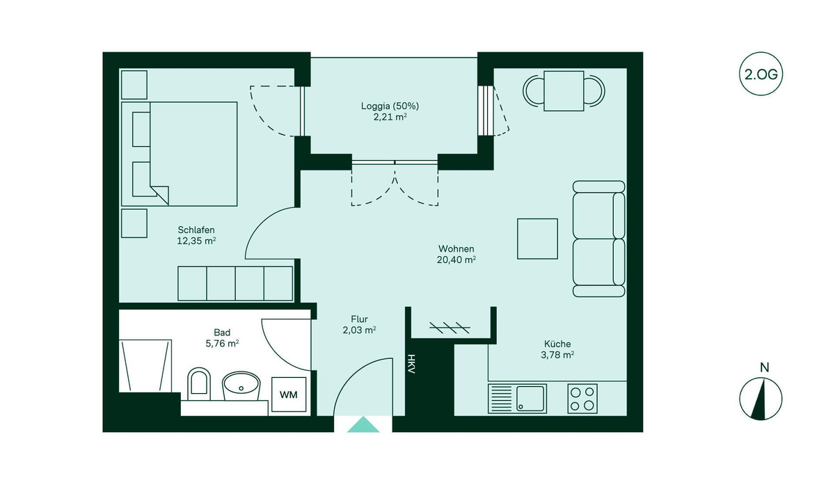 Grundriss der Wohnung 042