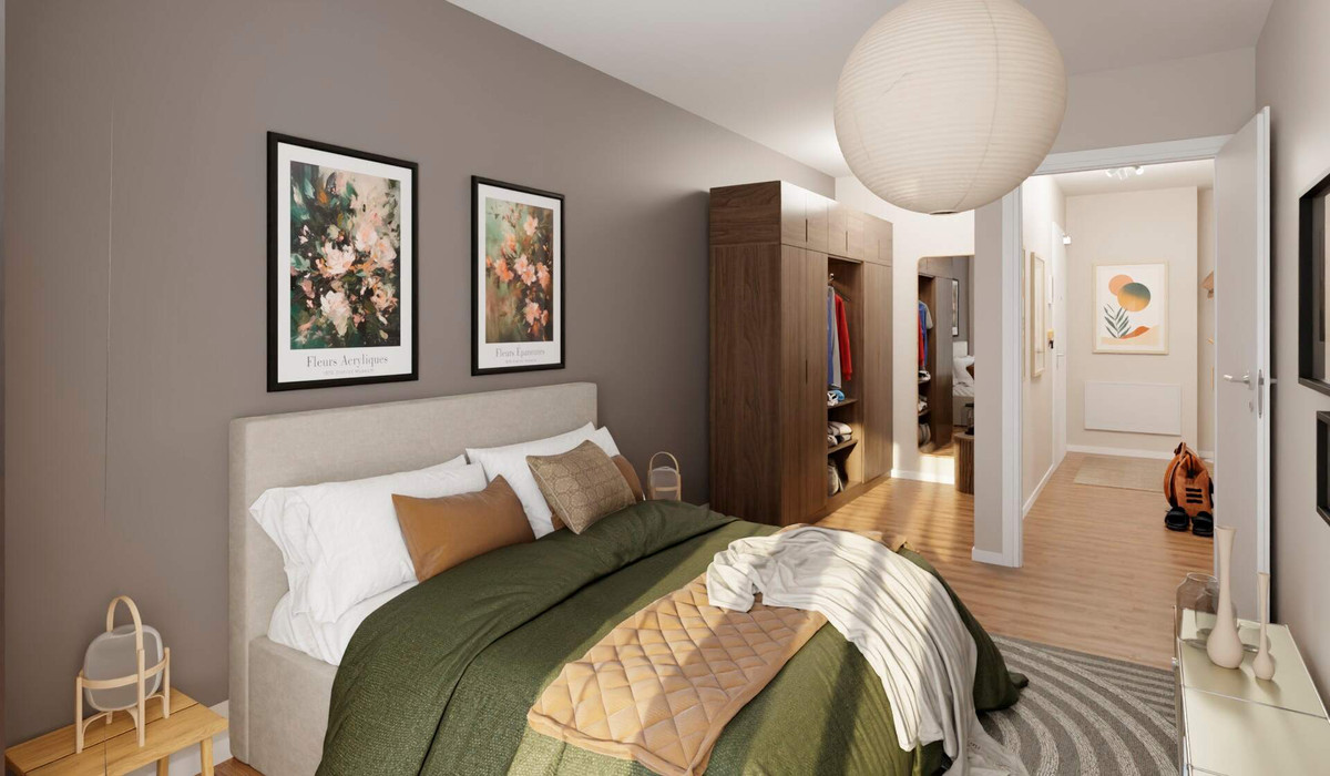 Schlafzimmer mit Zugang zur Dachterrasse 