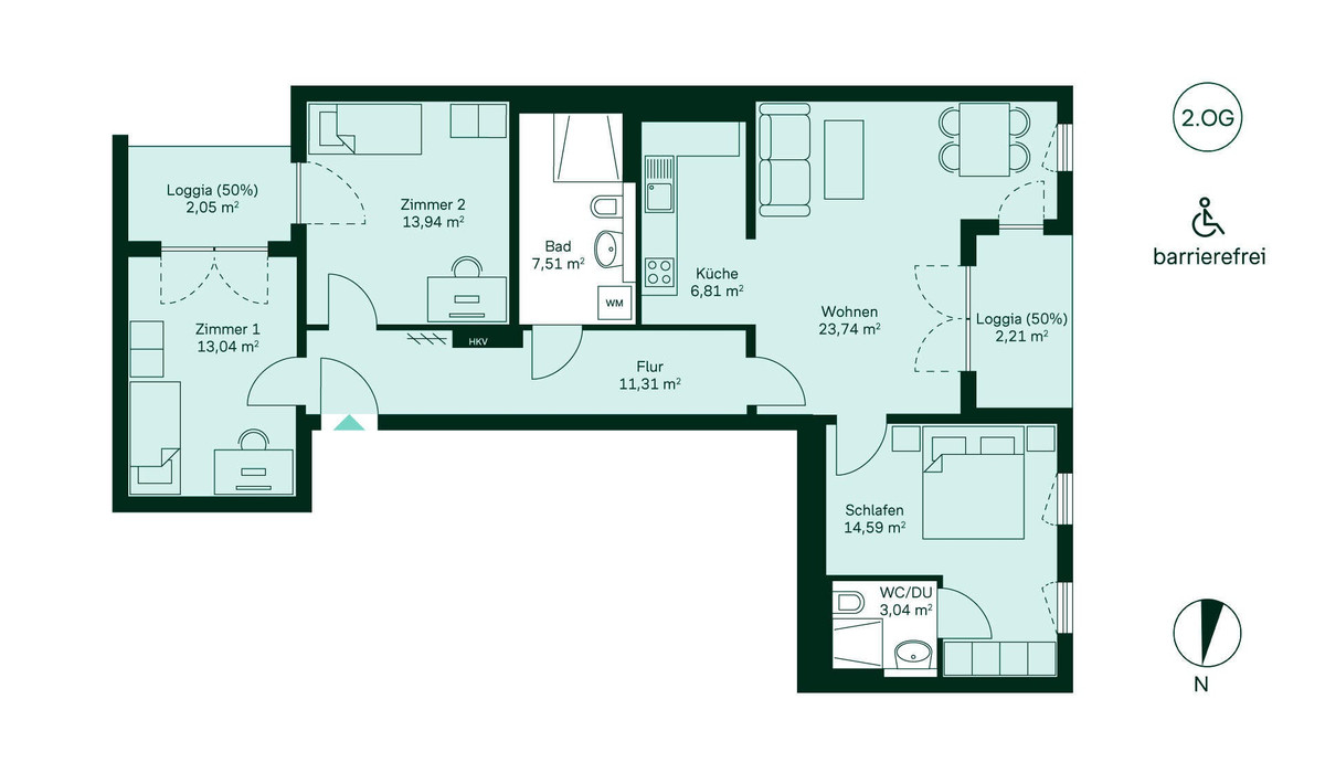 Grundriss der Wohnung 045