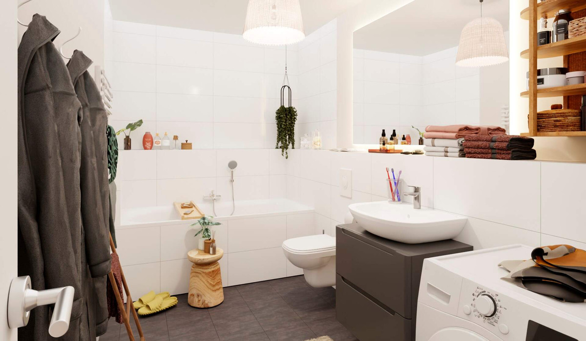 Badezimmer mit Badewanne 