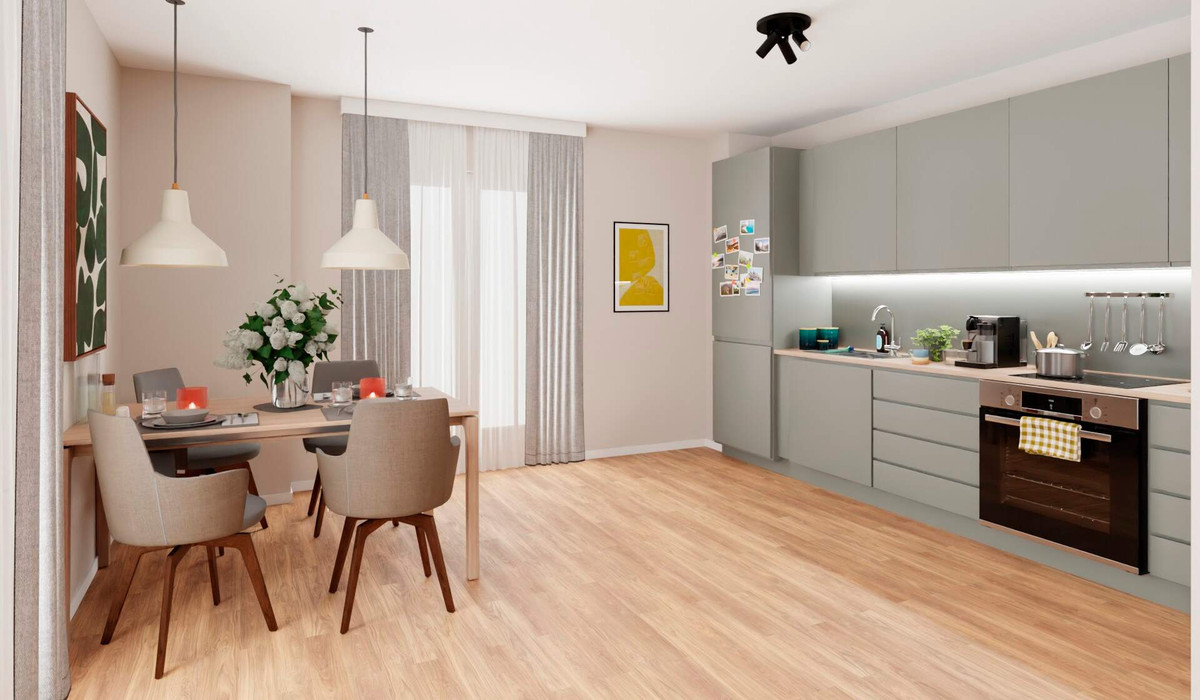 Moderne Küche mit Essbereich 