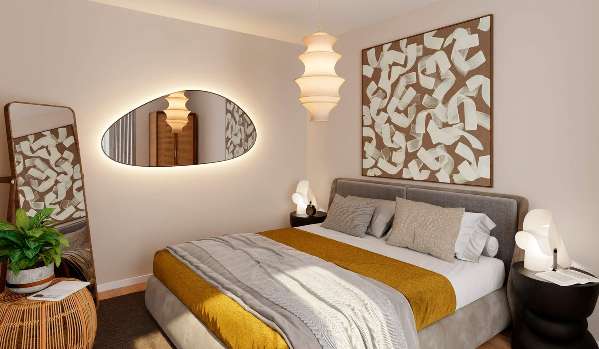 Schlafzimmer mit Zugang zur Dachterrasse 