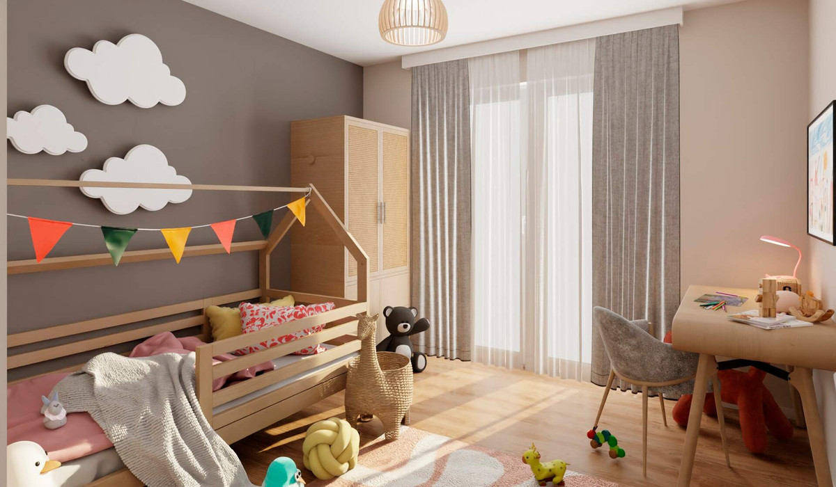 Ein hell erleuchtetes Kinderzimmer