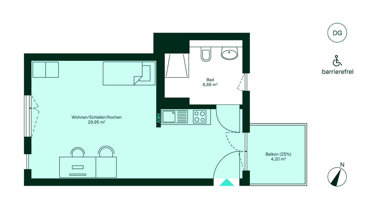 Barrierefreier und komfortabler Grundriss