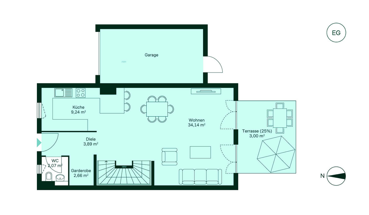 Grundriss Erdgeschoss Doppelhaus 017 Eigener Feldblick