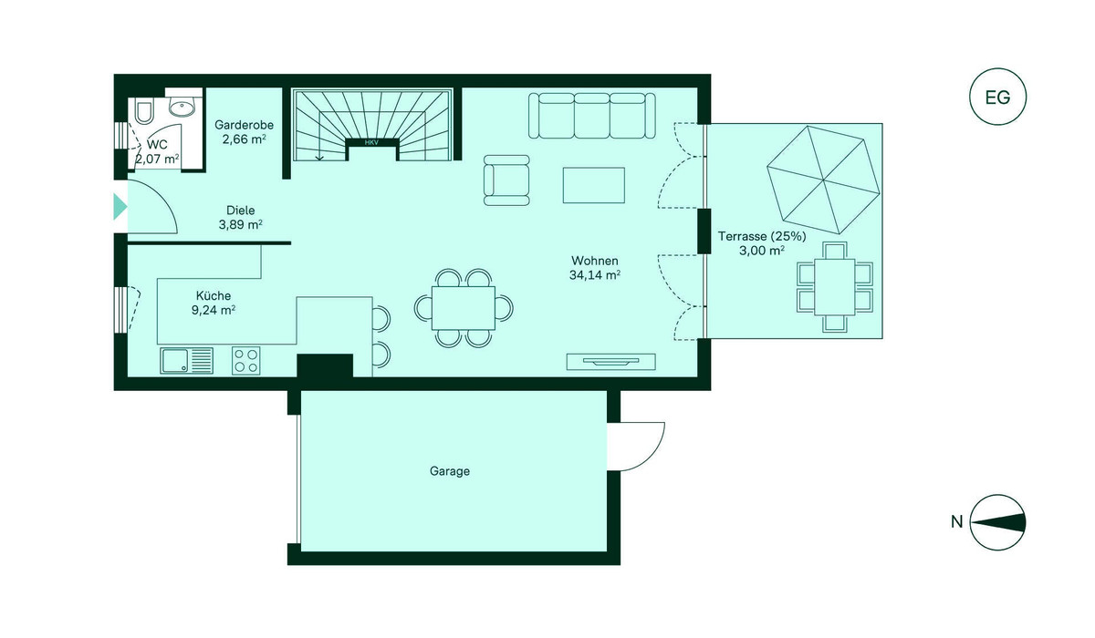 Grundriss Erdgeschoss Doppelhaus 016 Eigener Feldblick