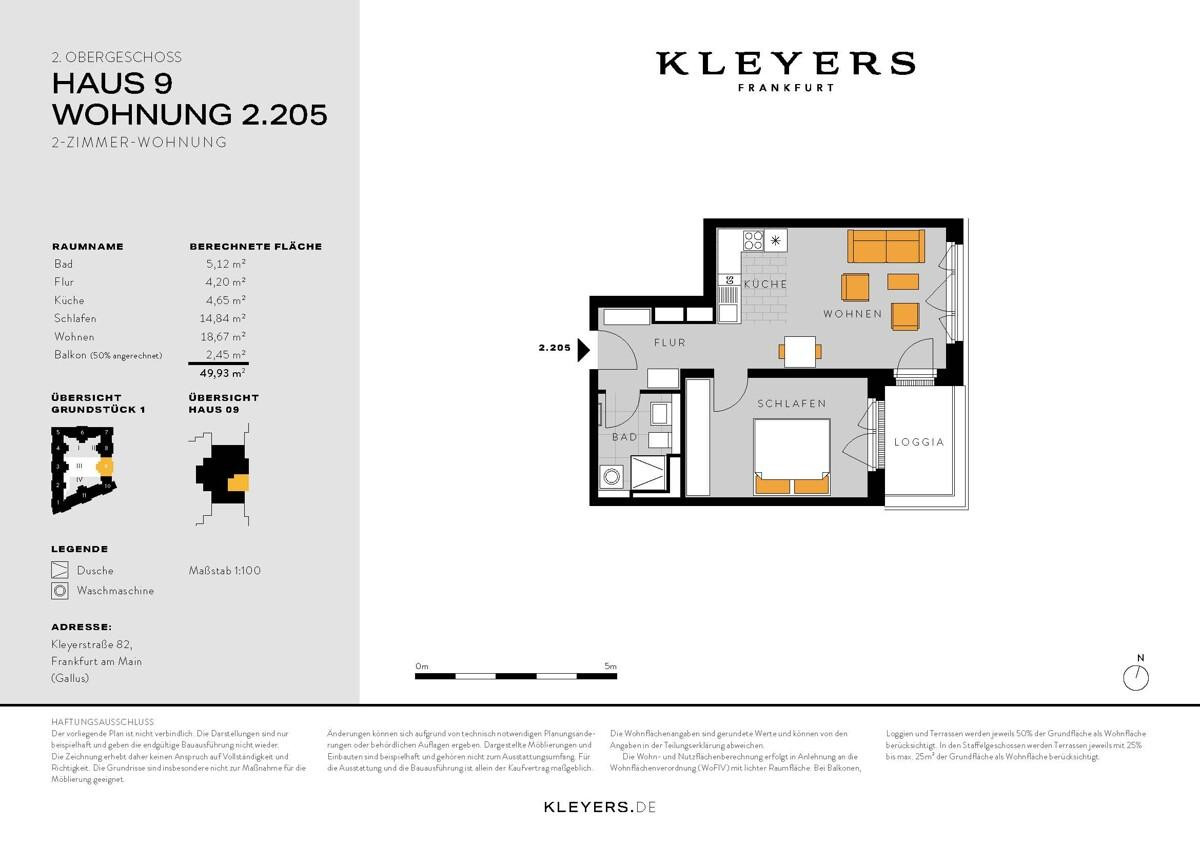 9.2.205 Grundriss 2 Zimmer