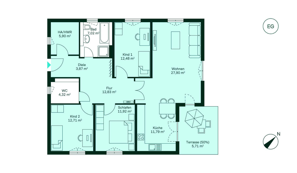 Grundriss des Einfamilienhauses