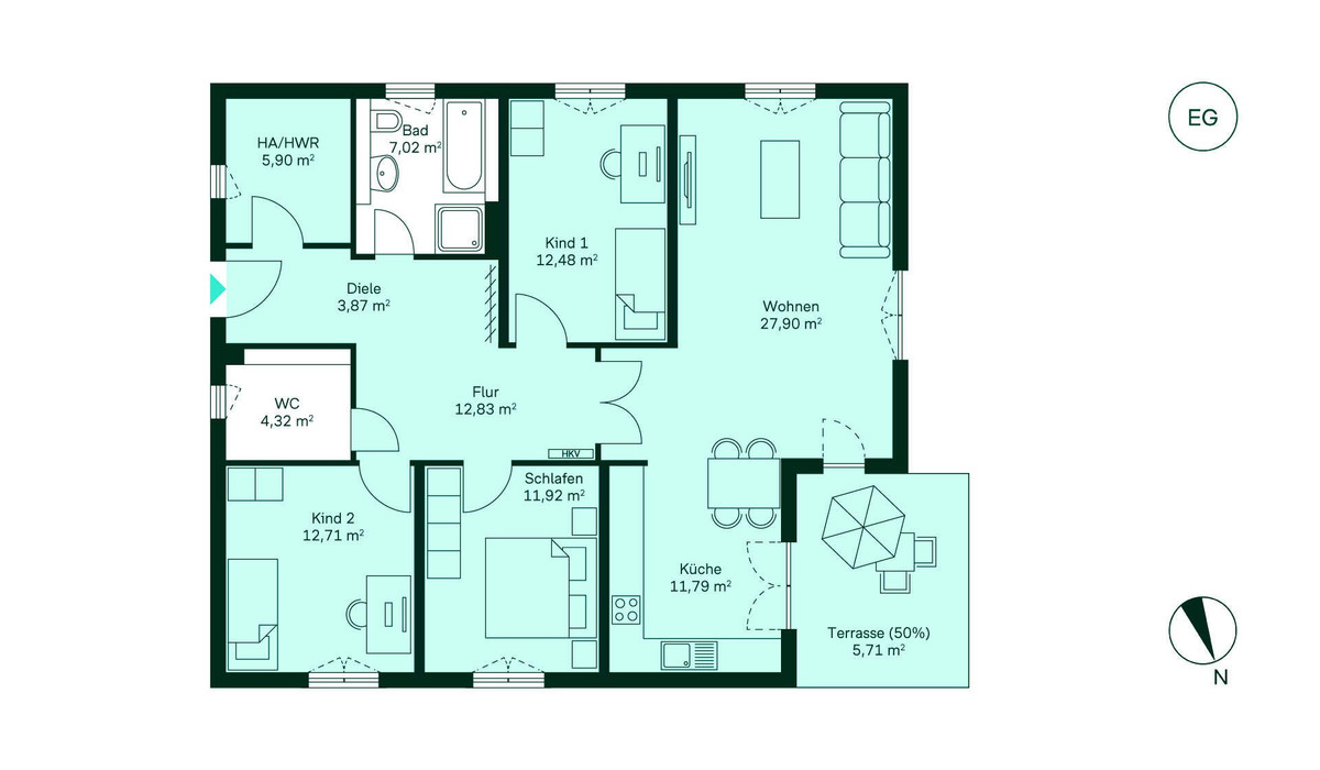 Grundriss des Einfamilienhauses