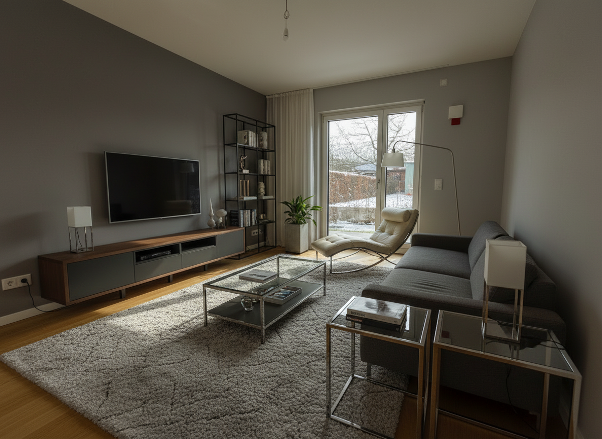 Wohnzimmer I, mit KI möbliert