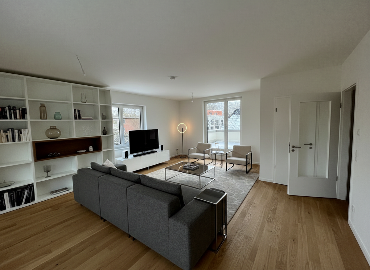 Wohnzimmer I, mit KI möbliert