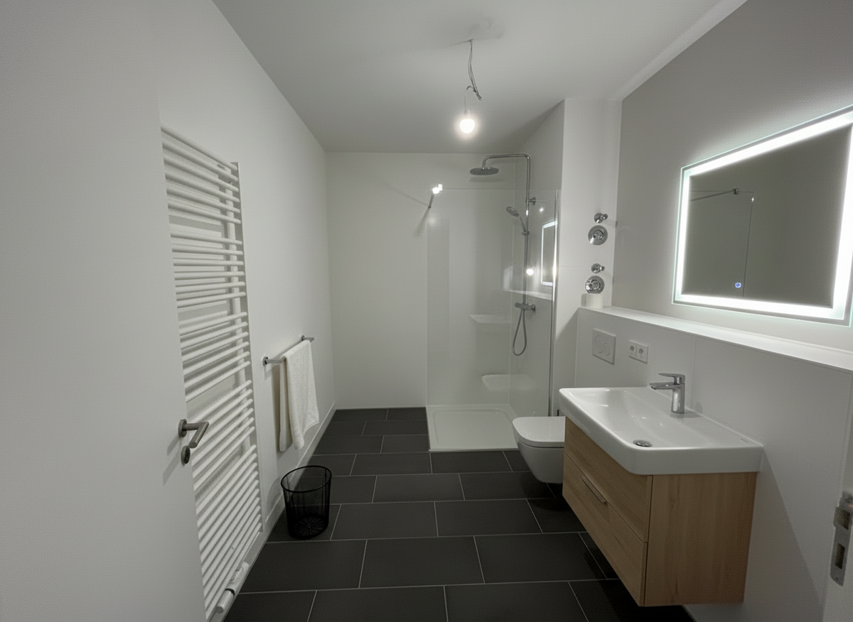 Badezimmer, mit KI möbliert