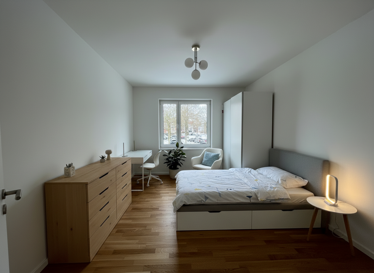 Kinderzimmer, mit KI möbliert