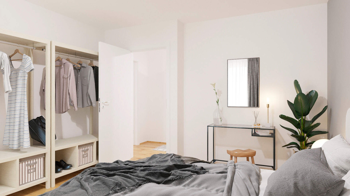 Schlafzimmer in der Ferienwohnung im Kierfernhain