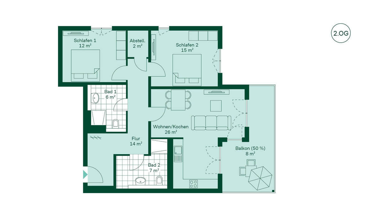 Grundriss der Ferienwohnung