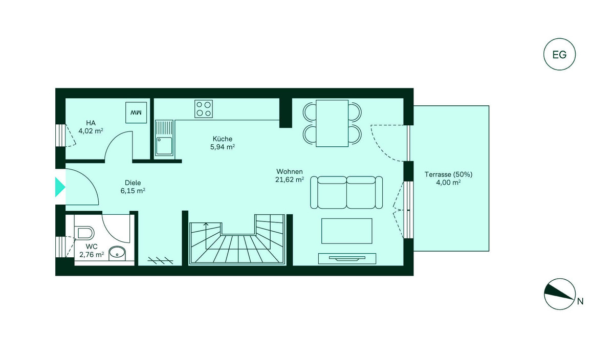 Geräumiges Erdgeschoss mit viel Stauraum