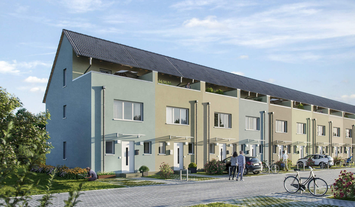 Moderne Reihenhäuser mit Dachterrasse