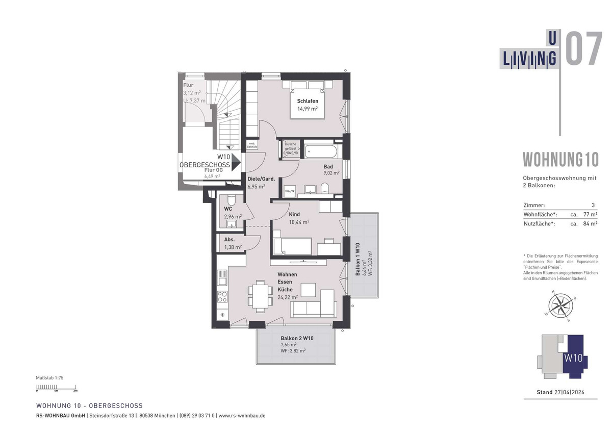 Wohnung B 10 Grundriss