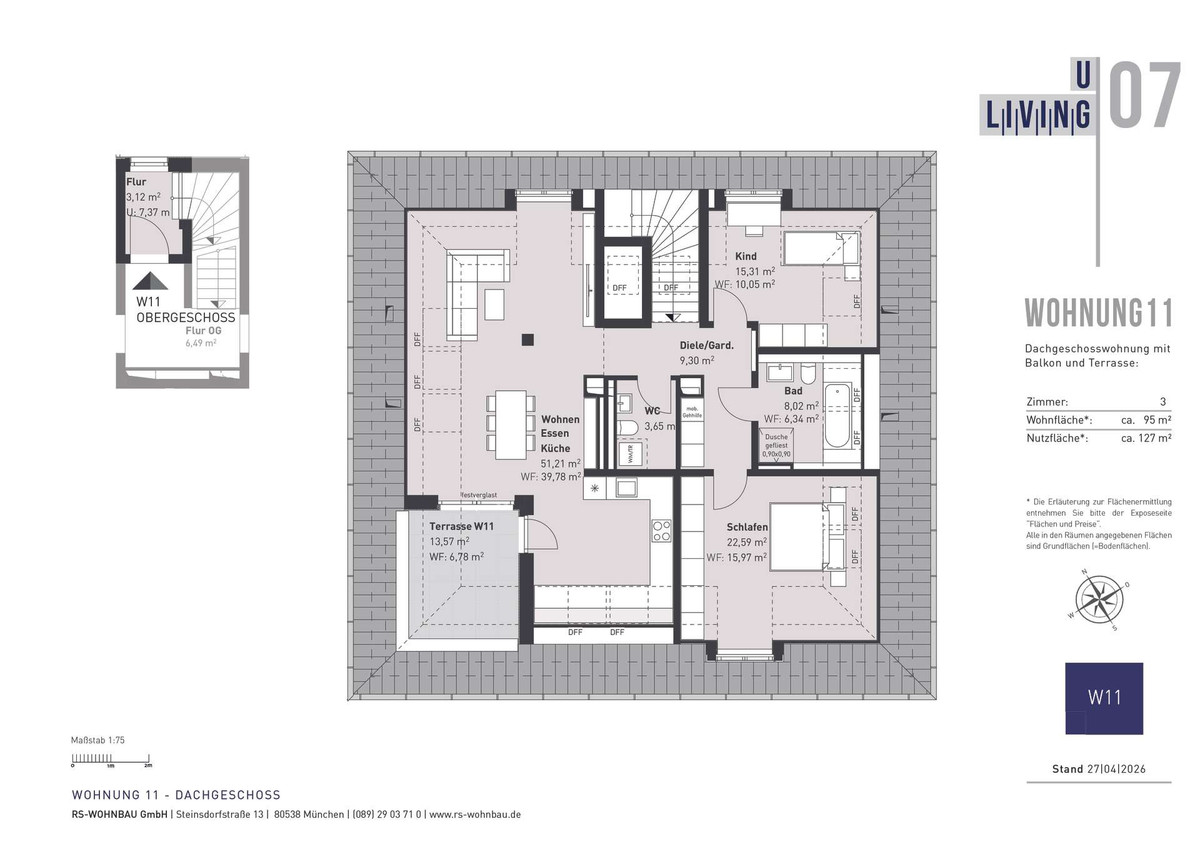 Wohnung B 11 Grundriss DG