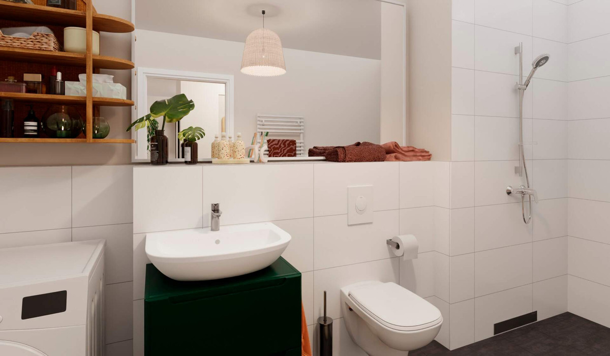 Modernes Badezimmer mit bodengleicher Dusche