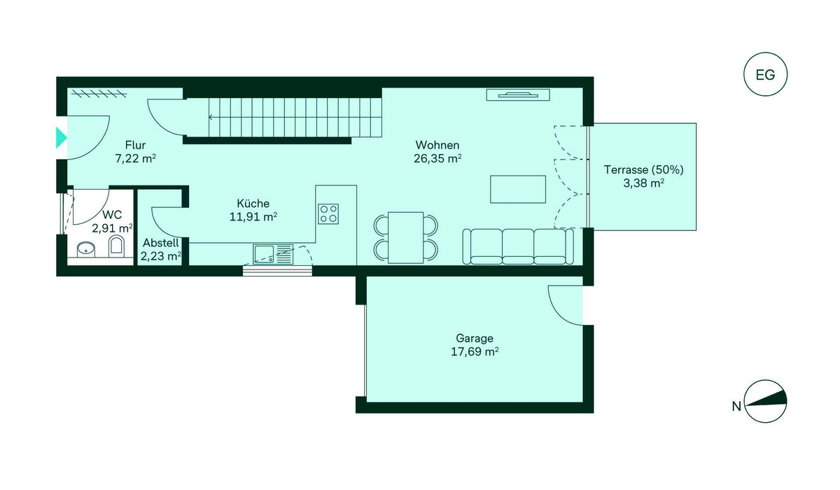 Komfortabler Grundriss