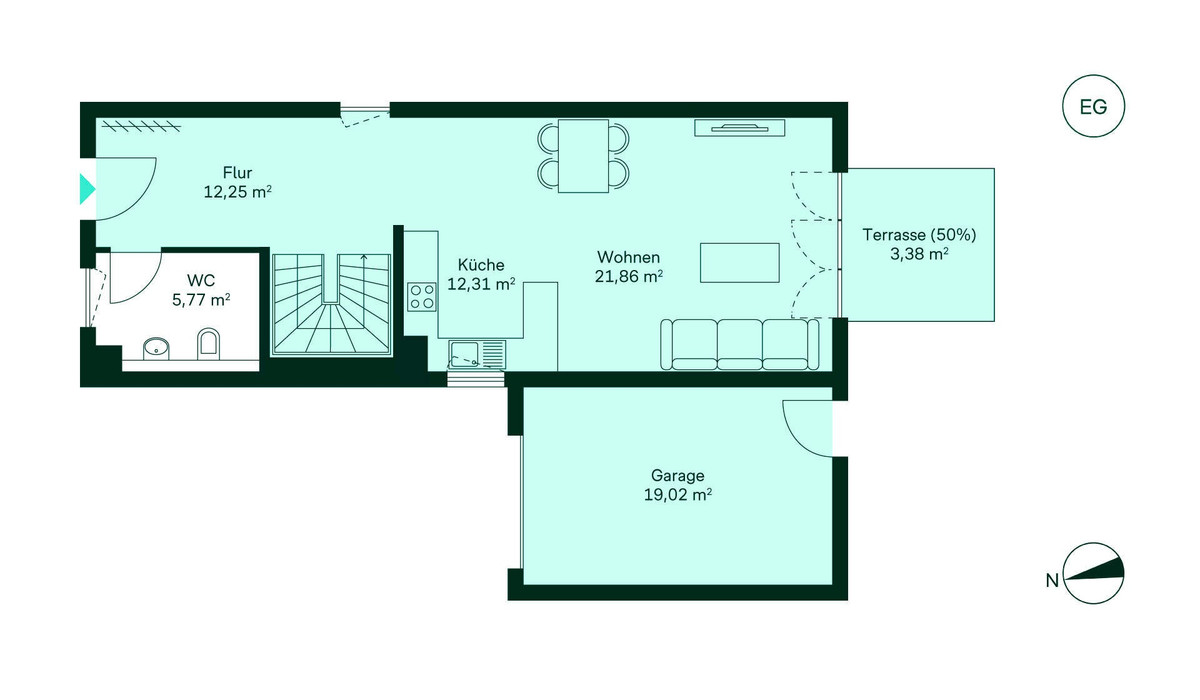 Reihenhaus Grundriss EG