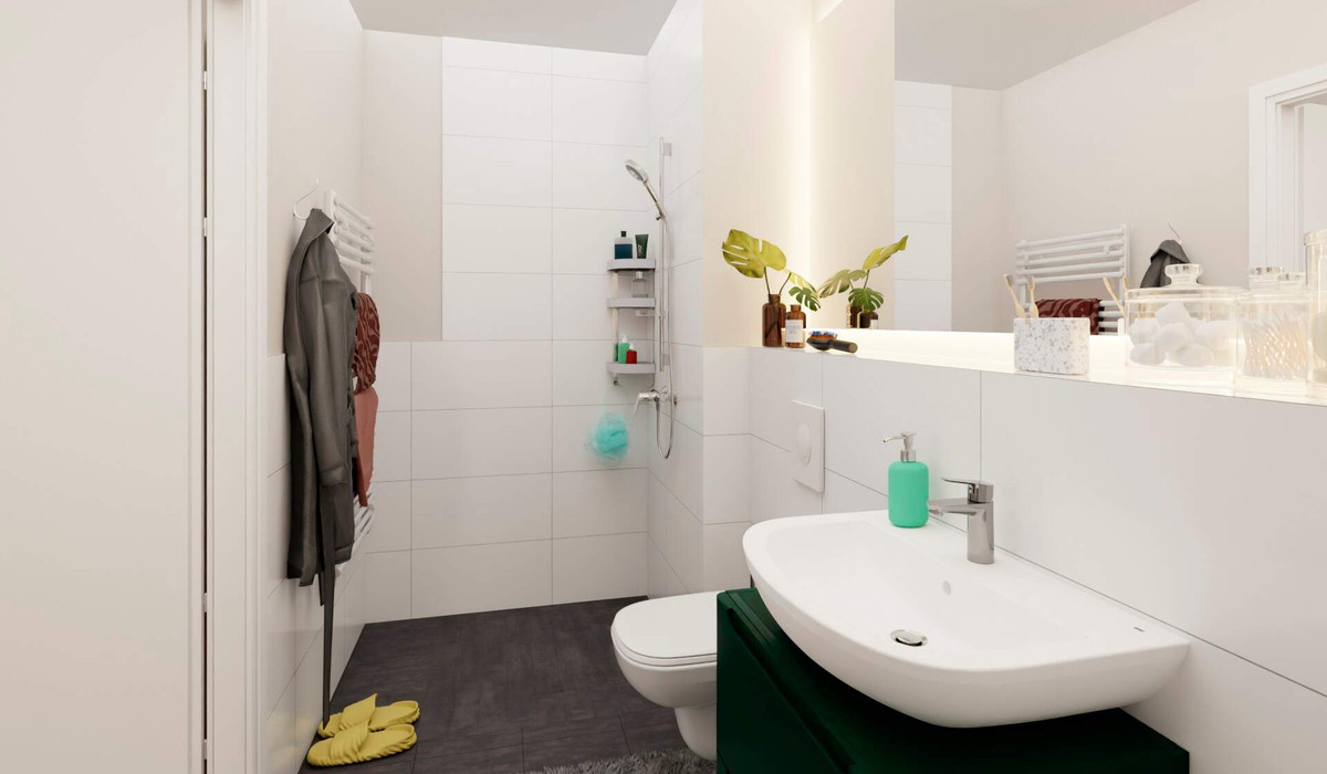 Badezimmer mit Dusche 