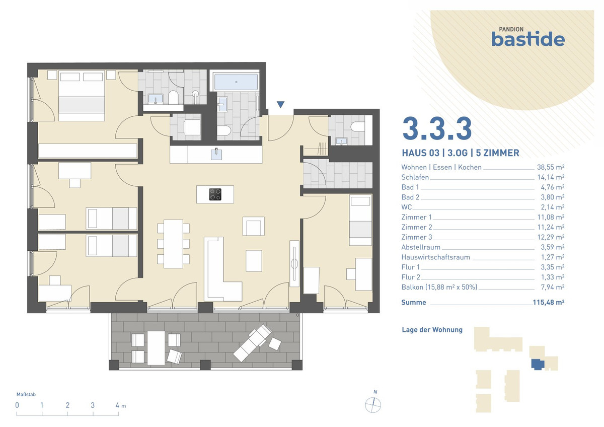 PANDION BASTIDE - Grundriss 3.3.3